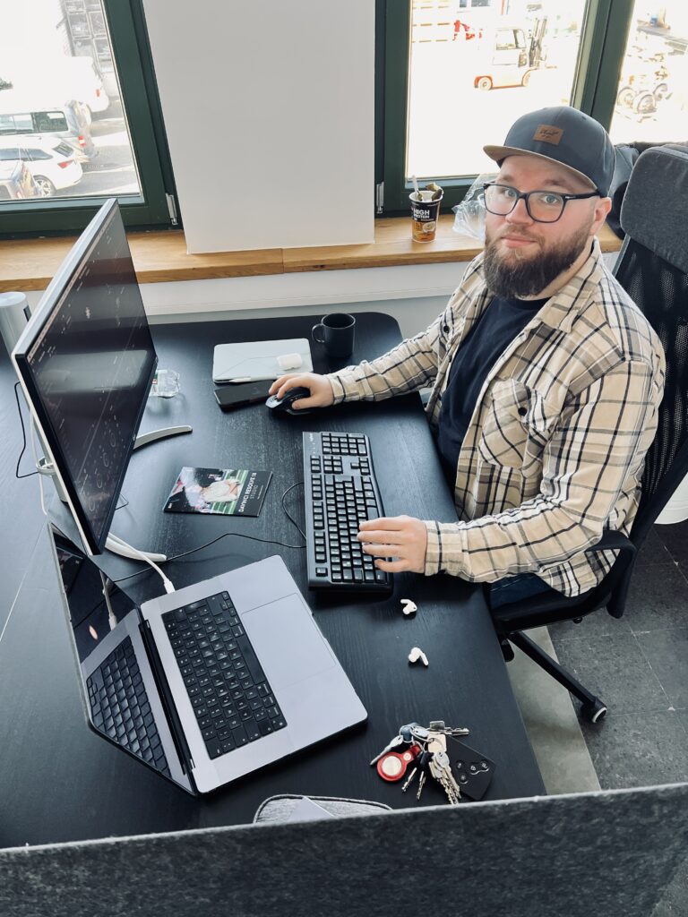 a man working on a computer